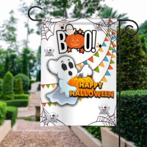 Happy Halloween Boo Garden Flag: Spooky Fall Outdoor Decor