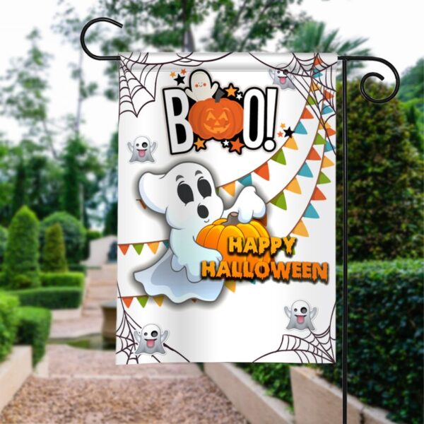 Happy Halloween Boo Garden Flag: Spooky Fall Outdoor Decor