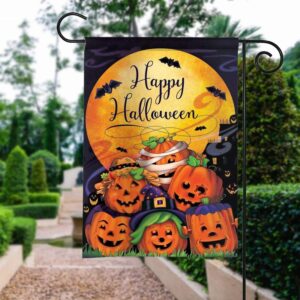 Happy Halloween Pumpkins Garden Flag: Spooky Fall Decor