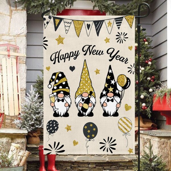 Happy New Year Gnomes Garden Flag | TQN777F - Image 3