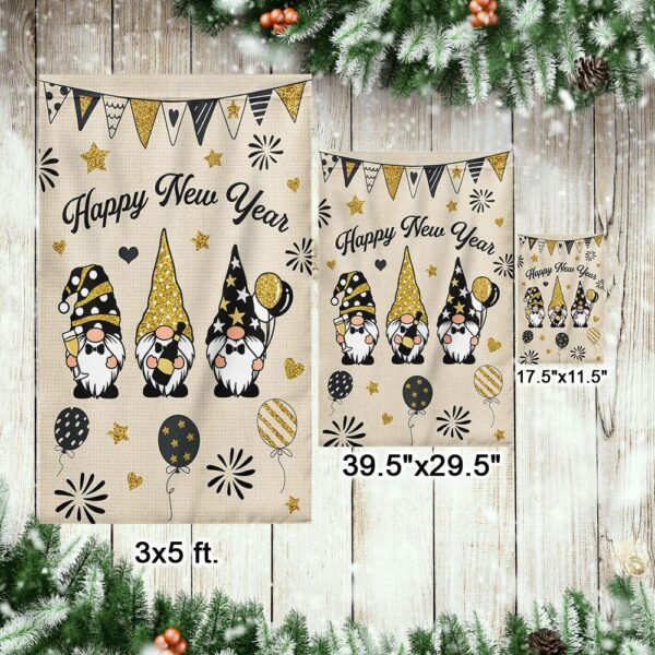 Happy New Year Gnomes Garden Flag | TQN777F - Image 7