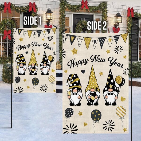 Happy New Year Gnomes Garden Flag | TQN777F - Image 5