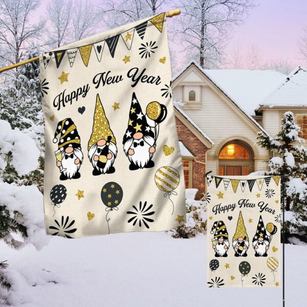 Happy New Year Gnomes Garden Flag | TQN777F - Image 4