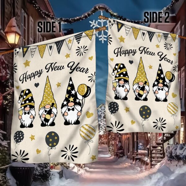 Happy New Year Gnomes Garden Flag | TQN777F - Image 2