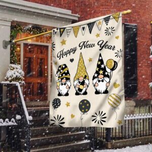 Happy New Year Gnomes Garden Flag | TQN777F
