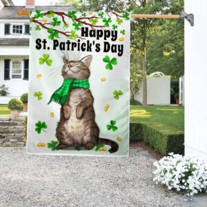 Happy St. Patrick's Day Cat Flag: TQN873F