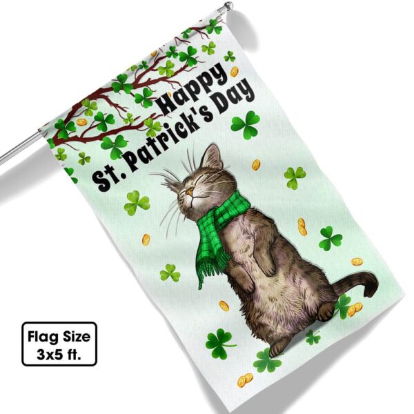 Happy St. Patrick's Day Cat Flag: TQN873F - Image 6