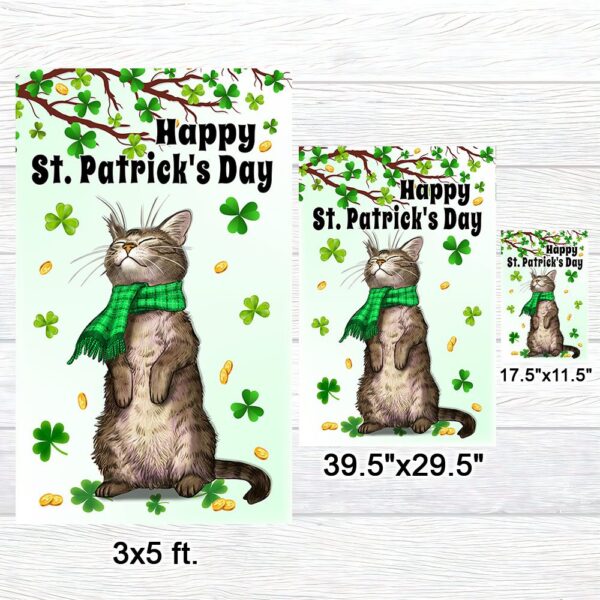 Happy St. Patrick's Day Cat Flag: TQN873F - Image 7