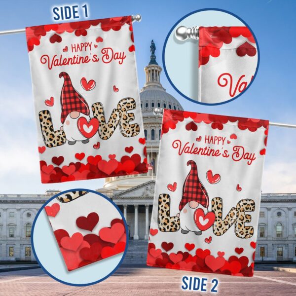 Valentine's Gnome Love Flag: Cute Decor TQN837F - Image 2
