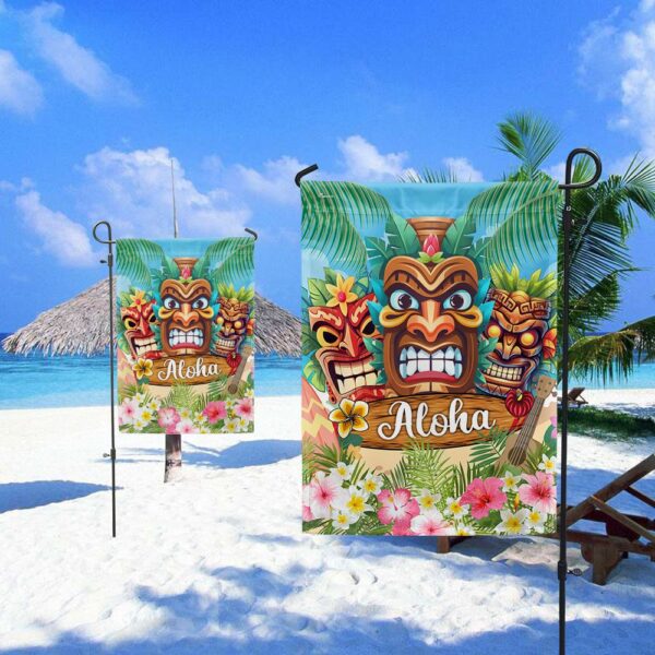 Hawaiian Tiki Luau Party Flag - Aloha TQN1425F - Image 5