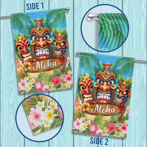 Hawaiian Tiki Luau Party Flag - Aloha TQN1425F - Image 2