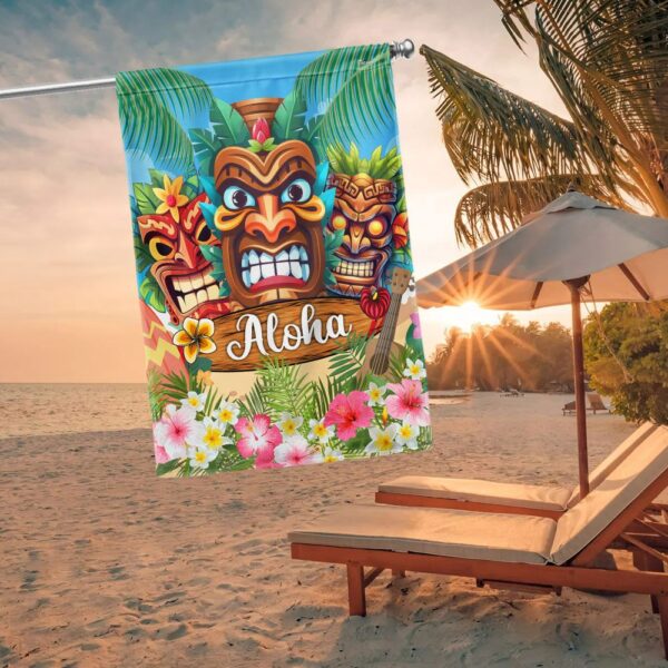 Hawaiian Tiki Luau Party Flag - Aloha TQN1425F