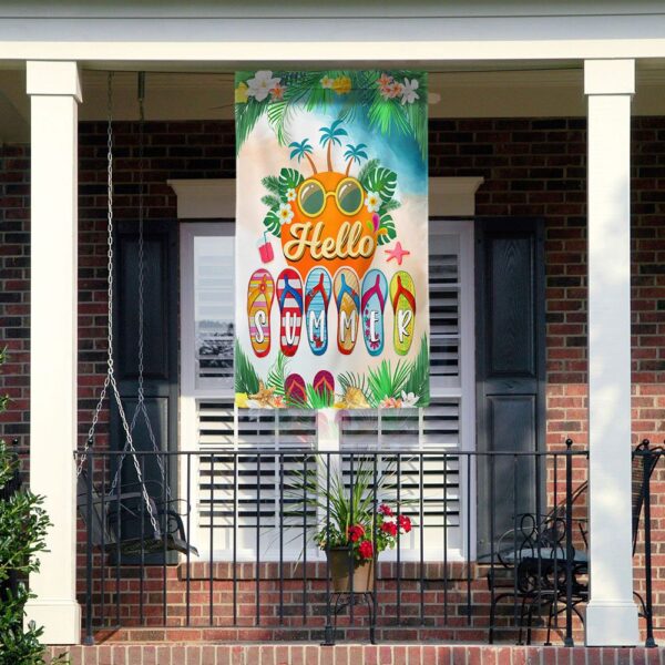 Hello Summer Flip Flops Beach Flag: TQN1364F - Image 6