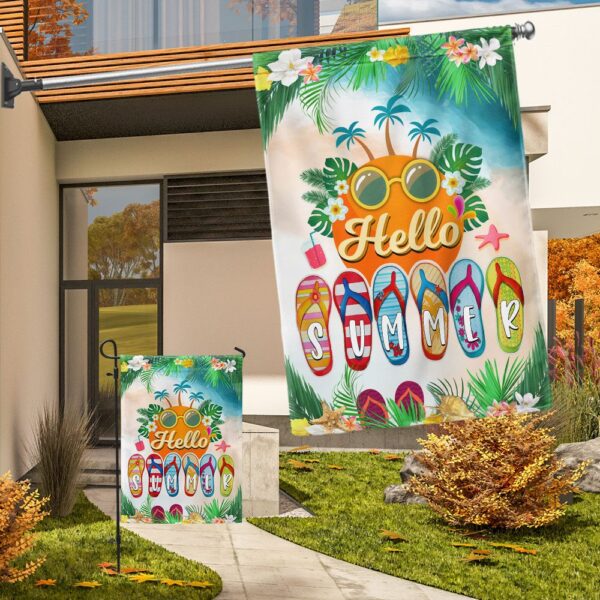 Hello Summer Flip Flops Beach Flag: TQN1364F - Image 8