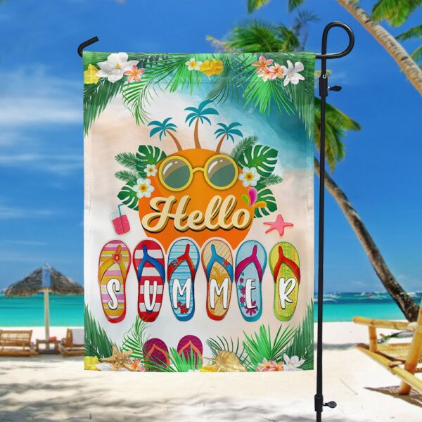 Hello Summer Flip Flops Beach Flag: TQN1364F