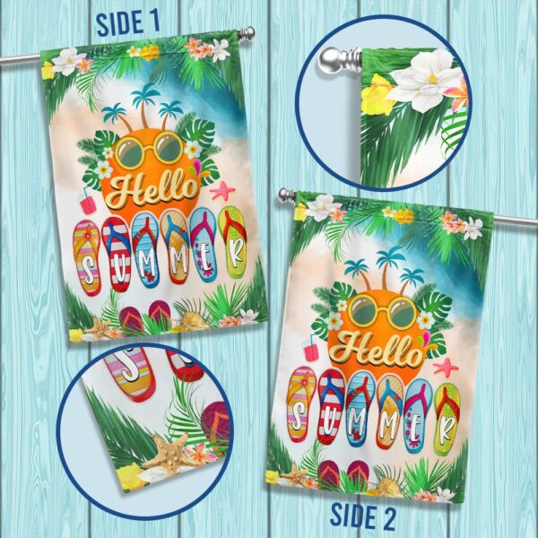 Hello Summer Flip Flops Beach Flag: TQN1364F - Image 3