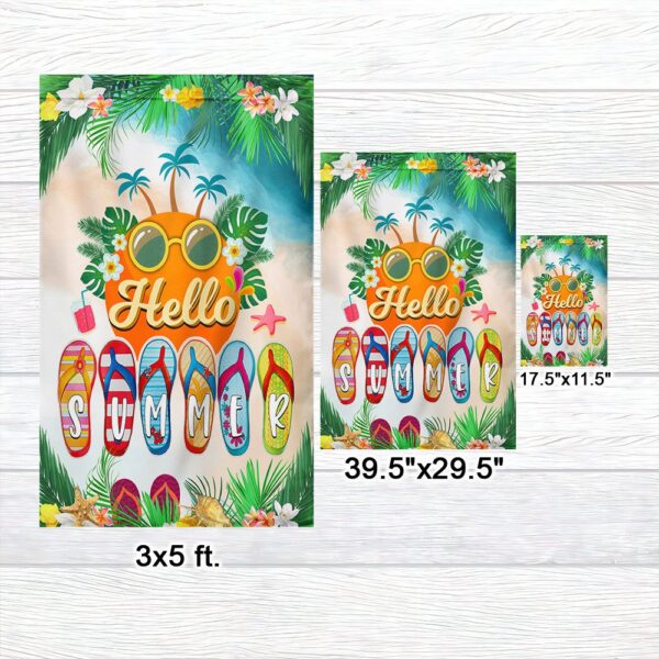 Hello Summer Flip Flops Beach Flag: TQN1364F - Image 7