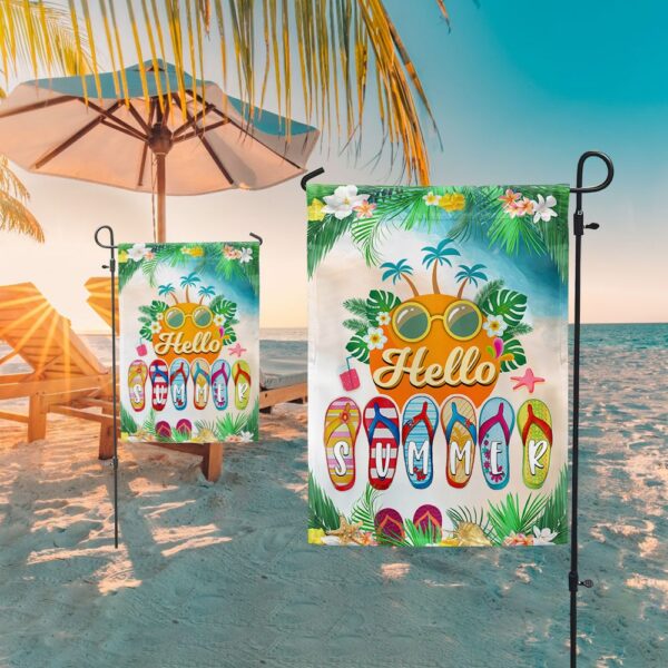 Hello Summer Flip Flops Beach Flag: TQN1364F - Image 5