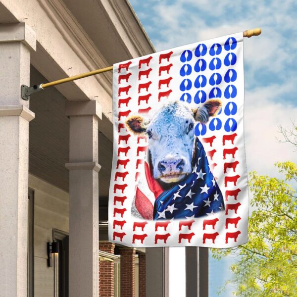 Hereford Cattle 4th of July Flag: Patriotic Cow Decor DBX1621Fv3