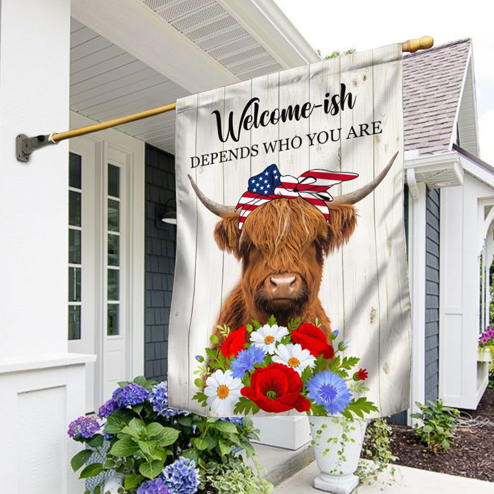 Highland Cow 4th of July Flag: Funny Independence Day Decor - Image 2
