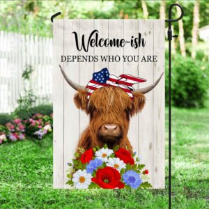 Highland Cow 4th of July Flag: Funny Independence Day Decor