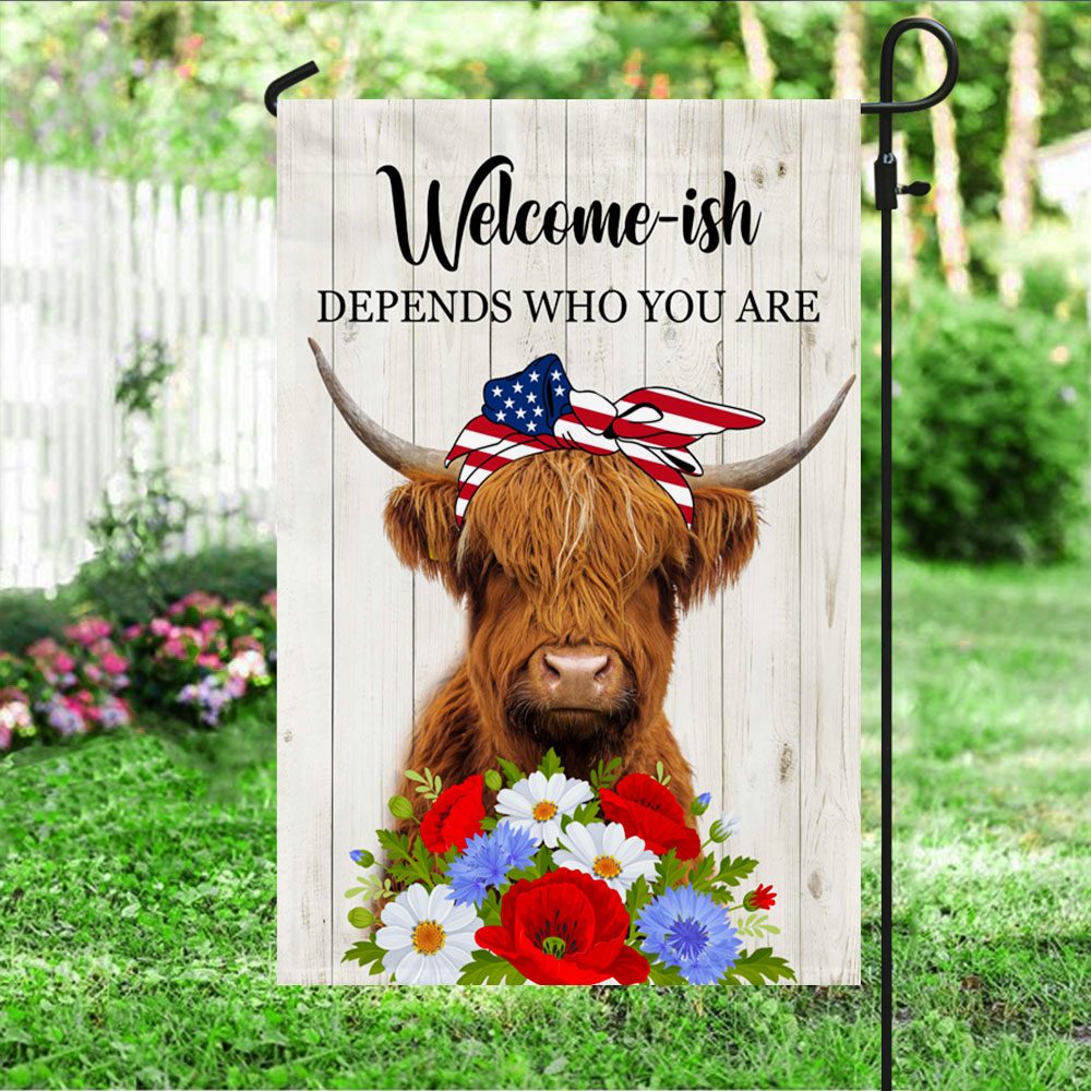 Highland Cow 4th of July Flag: Funny Independence Day Decor