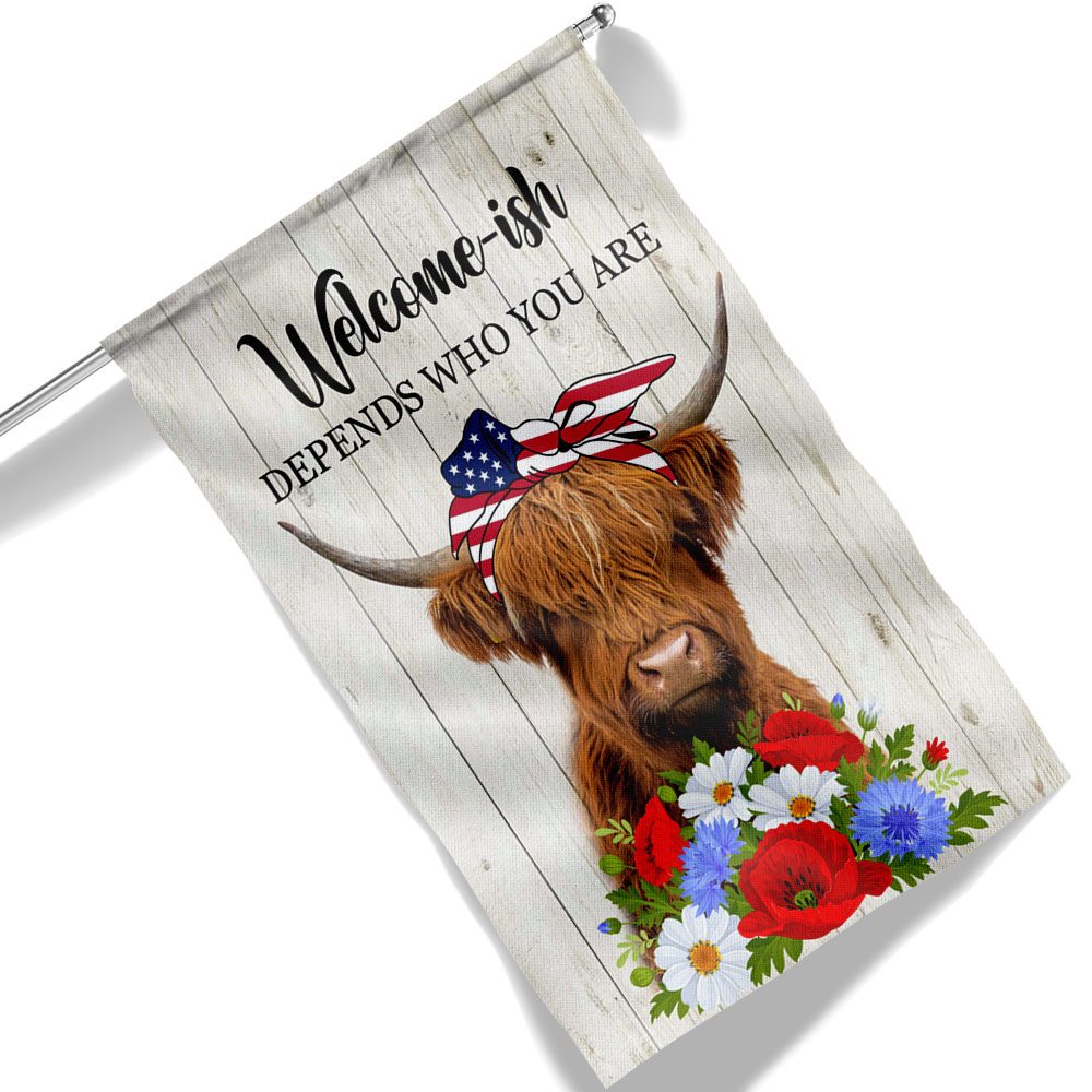 Highland Cow 4th of July Flag: Funny Independence Day Decor - Image 6