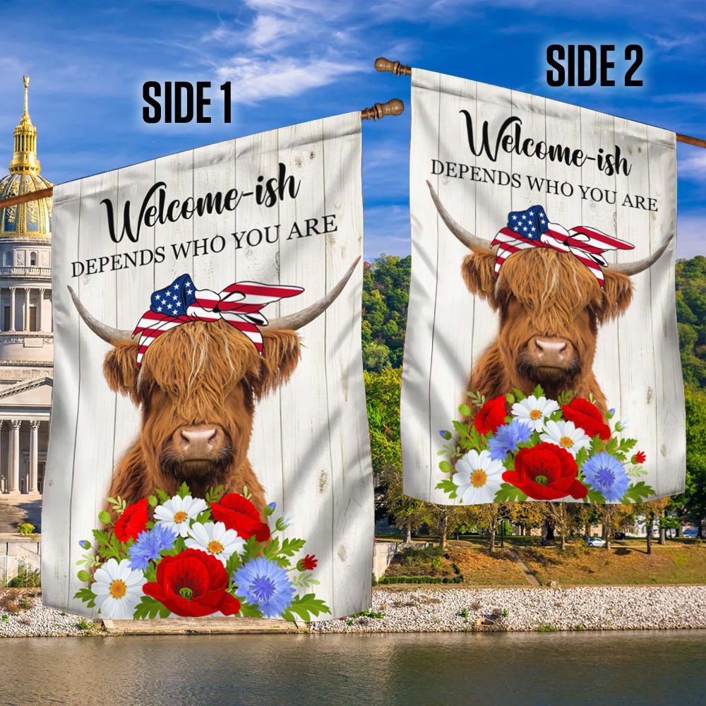 Highland Cow 4th of July Flag: Funny Independence Day Decor - Image 3
