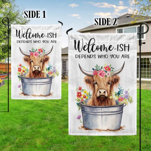 Highland Cow Flag: Funny Scottish Cattle Welcome Sign TQN1266F - Image 5