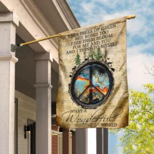 Hippie. And I Think To Myself What A Wonderful World Flag THN2034F