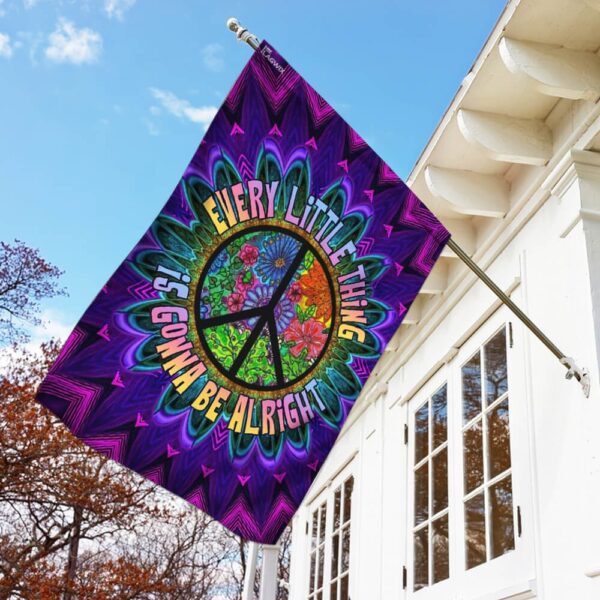 Hippie. Every Little Thing Is Gonna Be Alright Flag THB2170F - Image 2