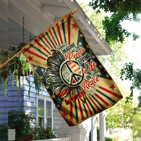 Hippie Peace Flag: Imagine All People Living in Peace (THH2296F) - Image 3