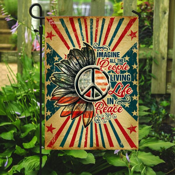 Hippie Peace Flag: Imagine All People Living in Peace (THH2296F) - Image 7
