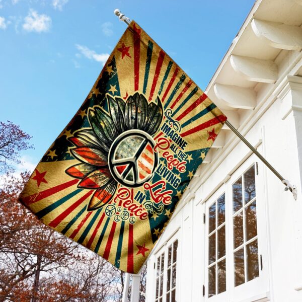 Hippie Peace Flag: Imagine All People Living in Peace (THH2296F) - Image 2