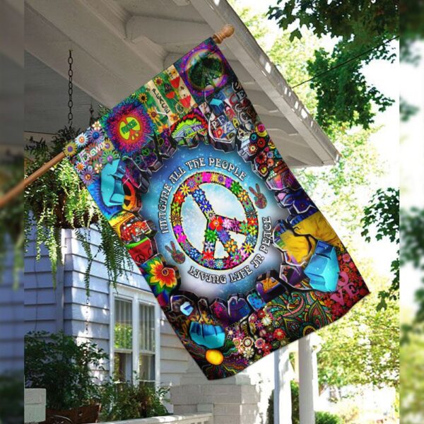 Hippie Peace Flag: Imagine All People Living in Peace (THH2343F) - Image 3
