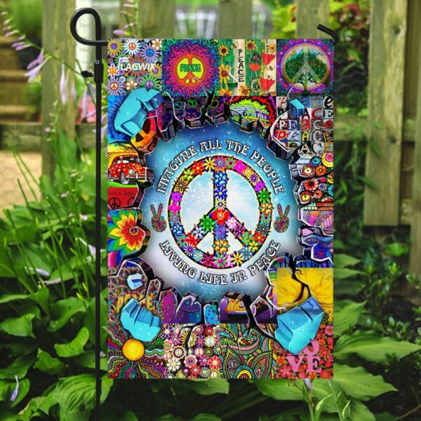 Hippie Peace Flag: Imagine All People Living in Peace (THH2343F) - Image 7