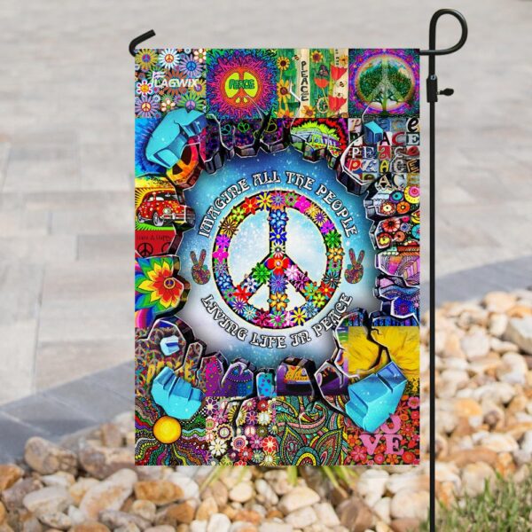Hippie Peace Flag: Imagine All People Living in Peace (THH2343F) - Image 8