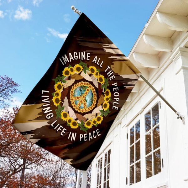 Hippie Peace Flag: Imagine All People Living in Peace (THH2356F) - Image 2