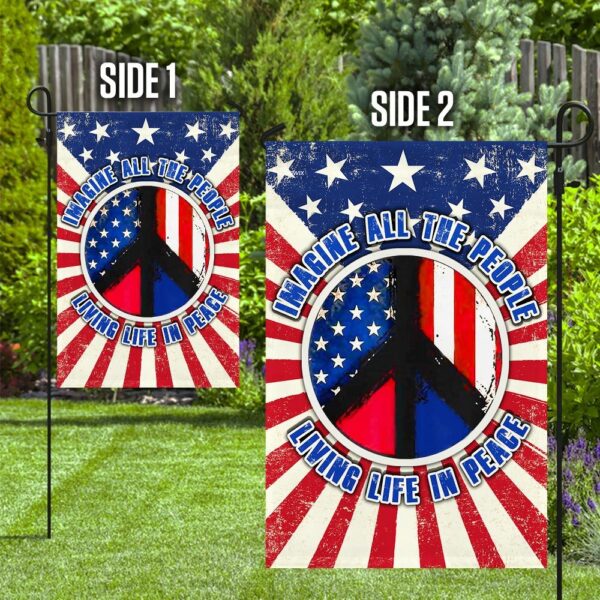 Hippie. Imagine All The People Living Life In Peace Flag THN2175F1 - Image 10
