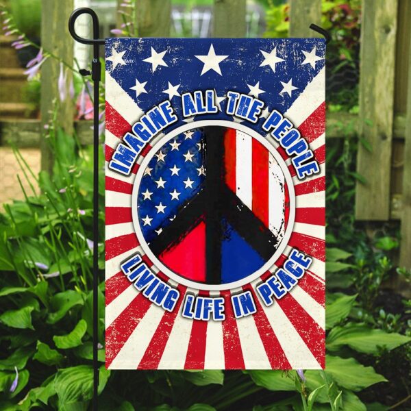 Hippie. Imagine All The People Living Life In Peace Flag THN2175F1 - Image 7