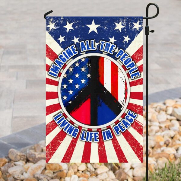 Hippie. Imagine All The People Living Life In Peace Flag THN2175F1 - Image 8