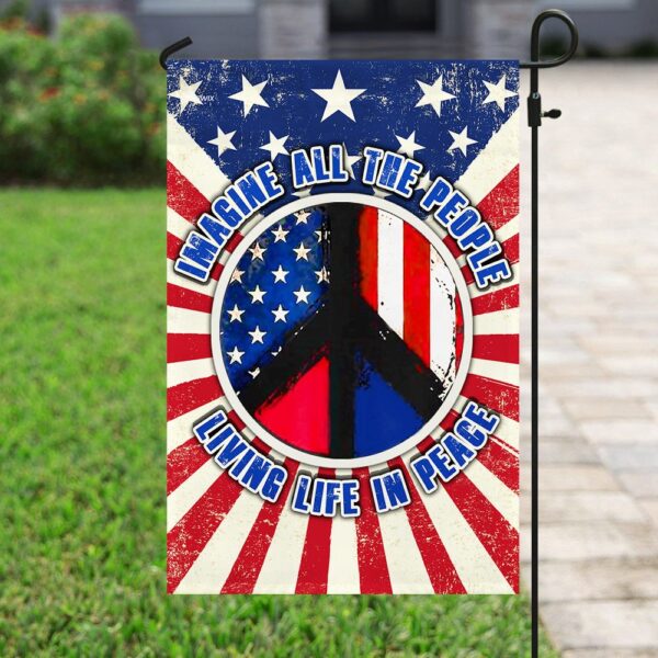 Hippie. Imagine All The People Living Life In Peace Flag THN2175F1 - Image 6