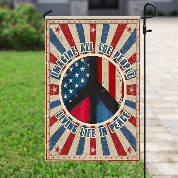 Hippie. Imagine All The People Living Life In Peace Flag THN2175F - Image 6