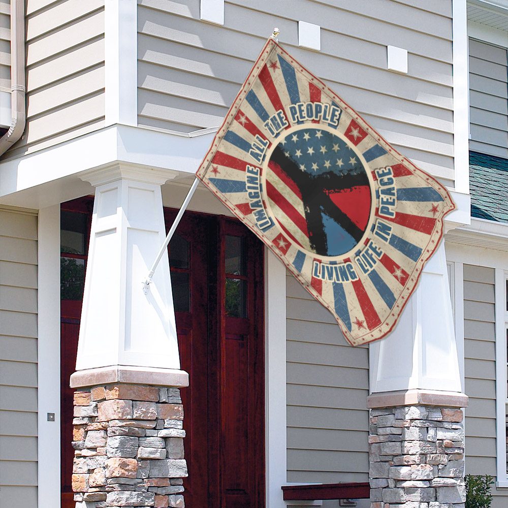 Hippie Peace Flag: Imagine All People Living in Peace (THN2175F) - Image 4