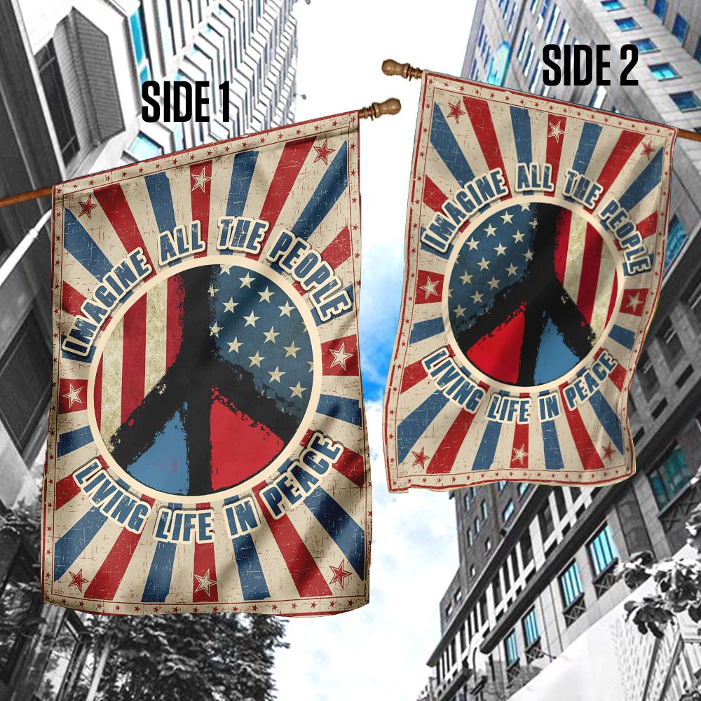 Hippie Peace Flag: Imagine All People Living in Peace (THN2175F) - Image 5
