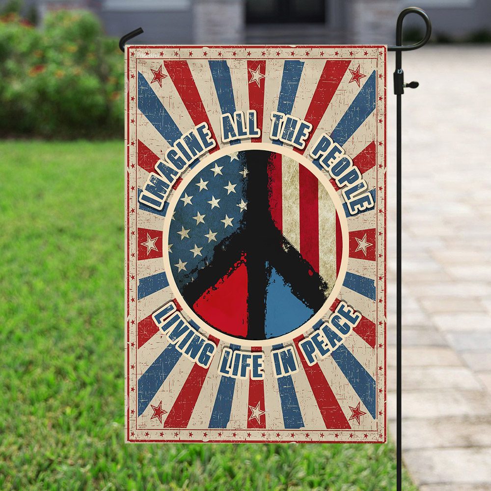 Hippie Peace Flag: Imagine All People Living in Peace (THN2175F) - Image 6