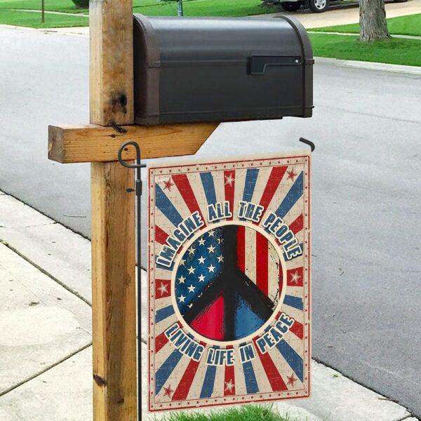 Hippie. Imagine All The People Living Life In Peace Flag THN2175F - Image 9