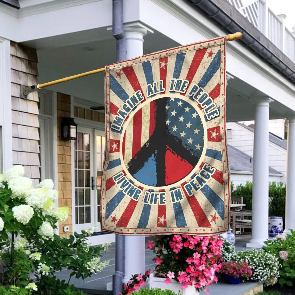 Hippie Peace Flag: Imagine All People Living in Peace (THN2175F)