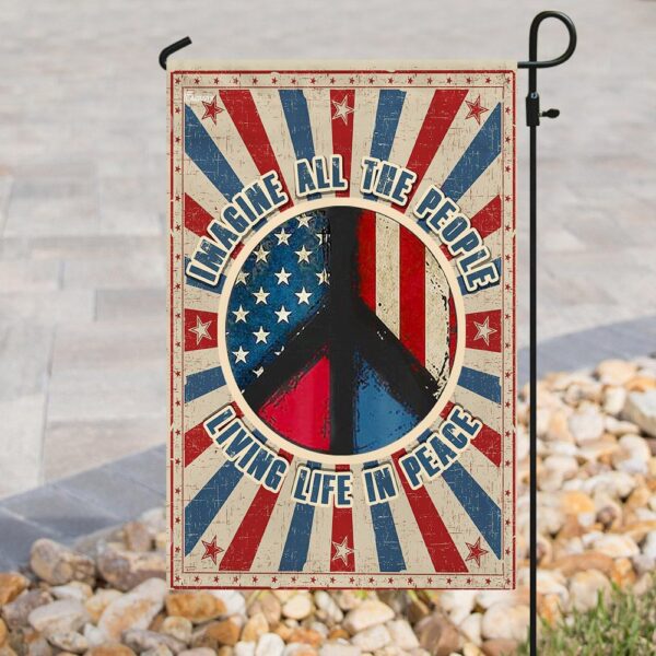 Hippie. Imagine All The People Living Life In Peace Flag THN2175F - Image 8
