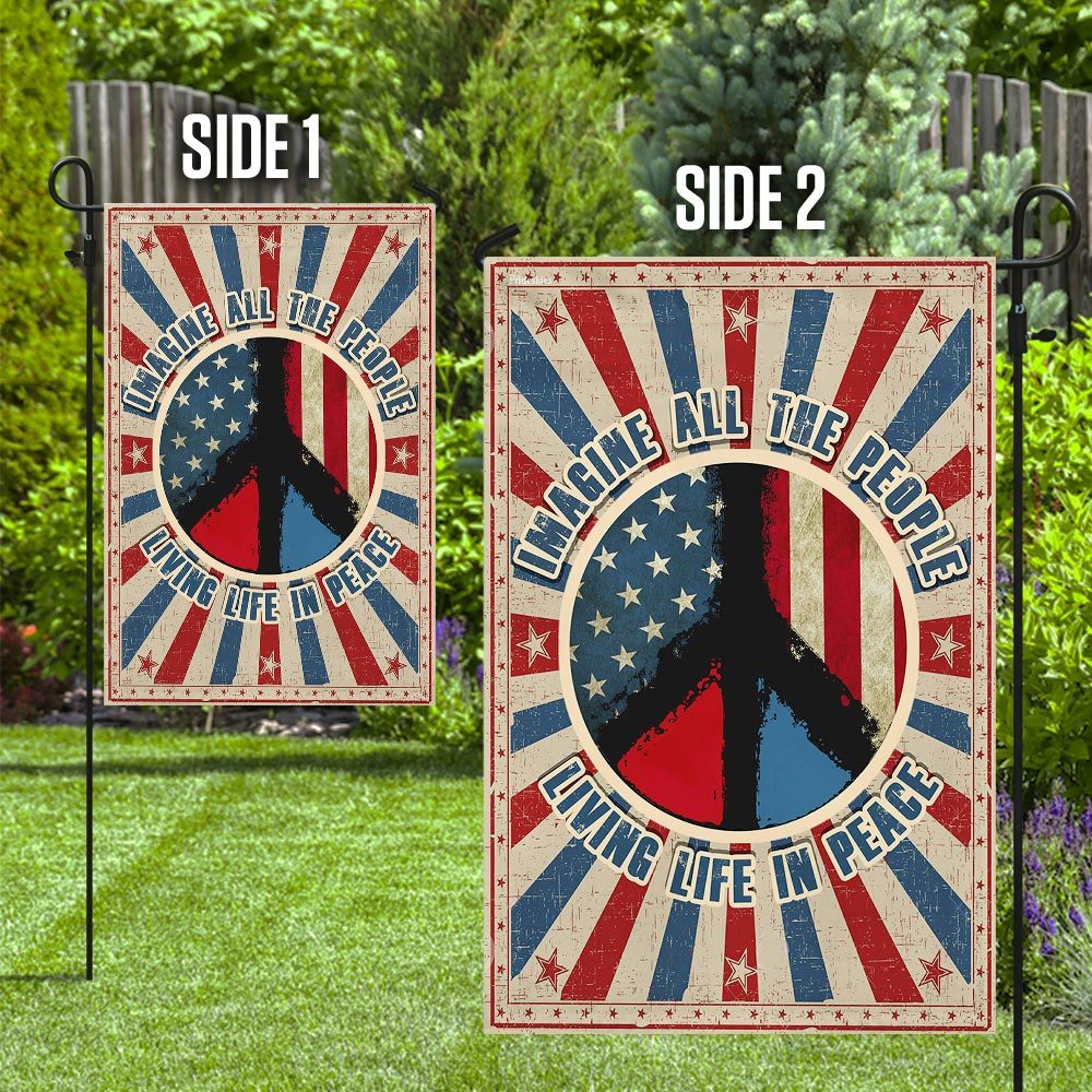 Hippie Peace Flag: Imagine All People Living in Peace (THN2175F) - Image 10